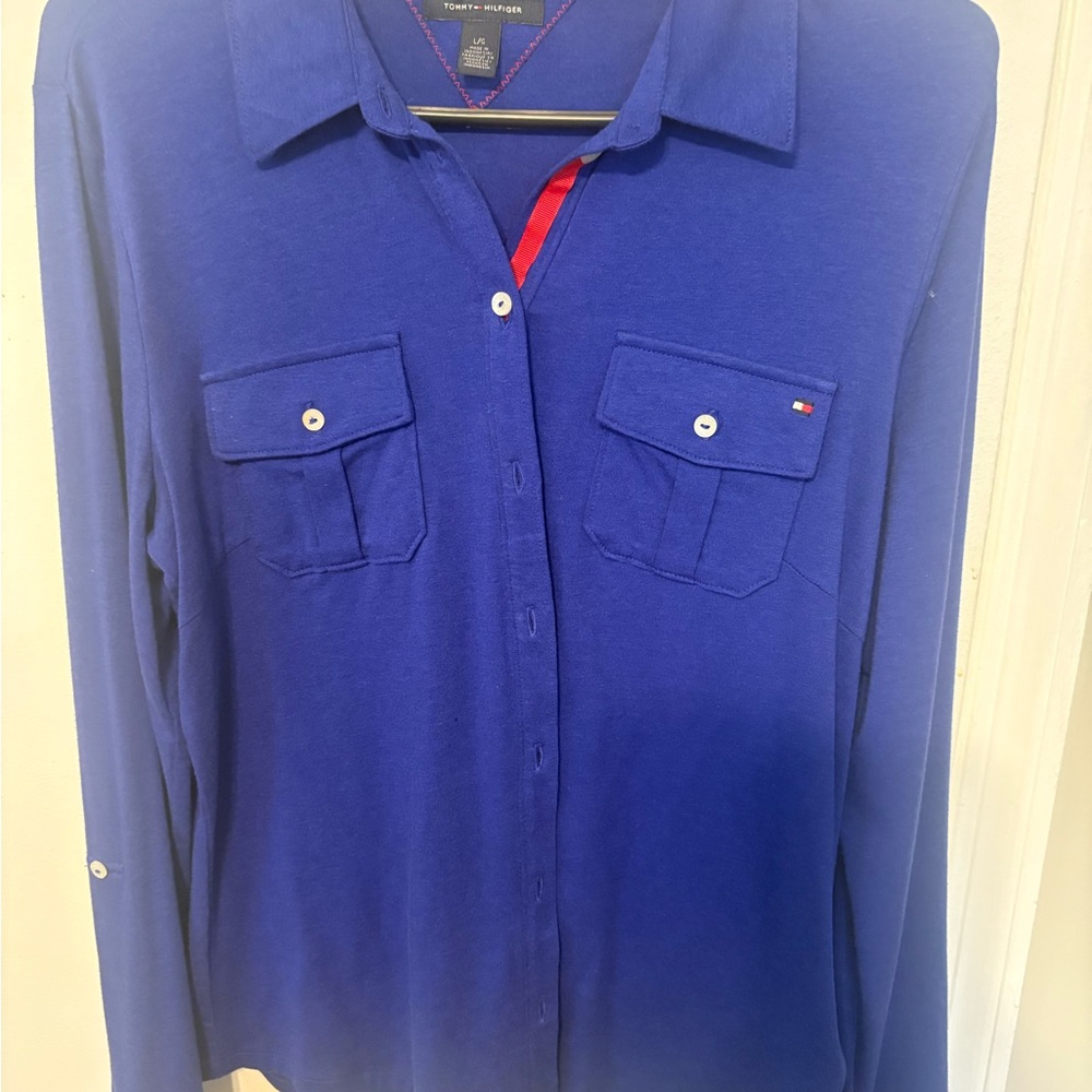 Tommy Hilfiger Royal Blue Casual Shirt soft light weight , soft new with tags